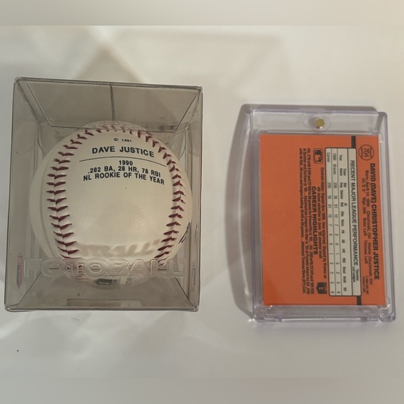 Dave Justice 1990 Donruss Rookie Card & Braves Fotoball Baseball Set - Picture 2 of 9